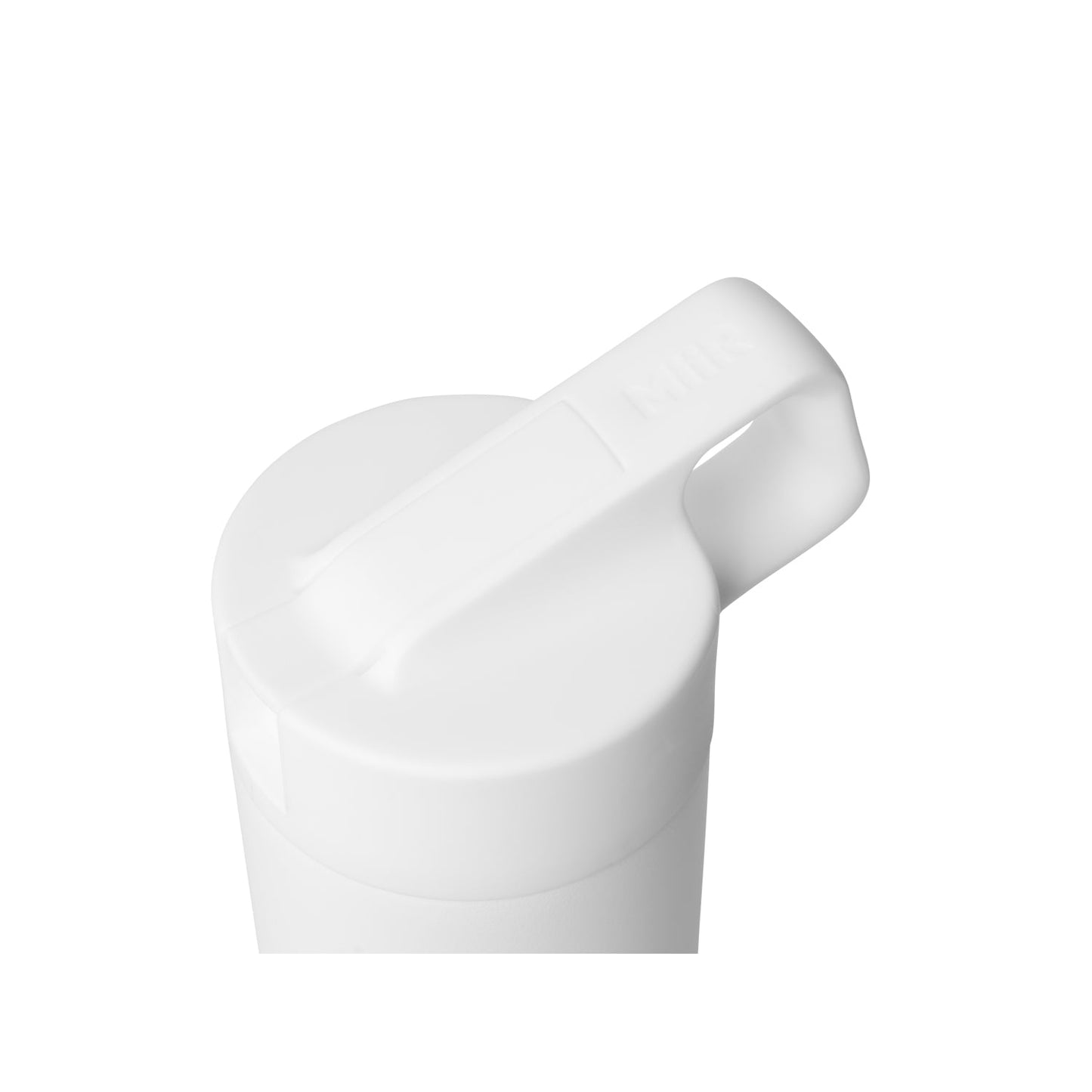 White MiiR water bottle Leakproof Straw Lid closed