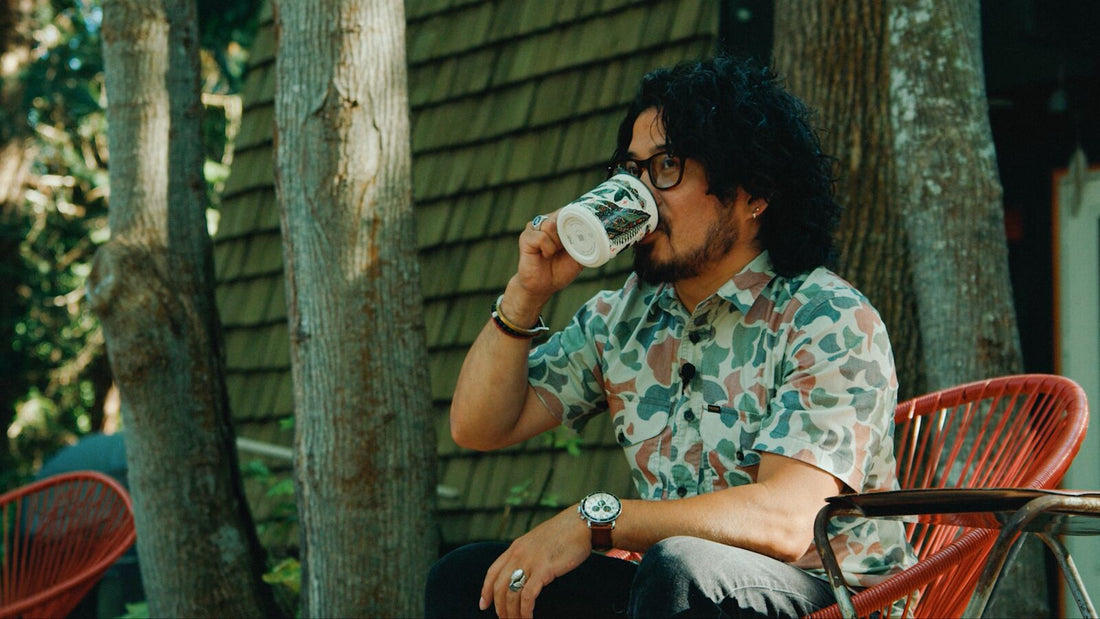 Shogo Ota drinking from custom MiiR Camp Cup