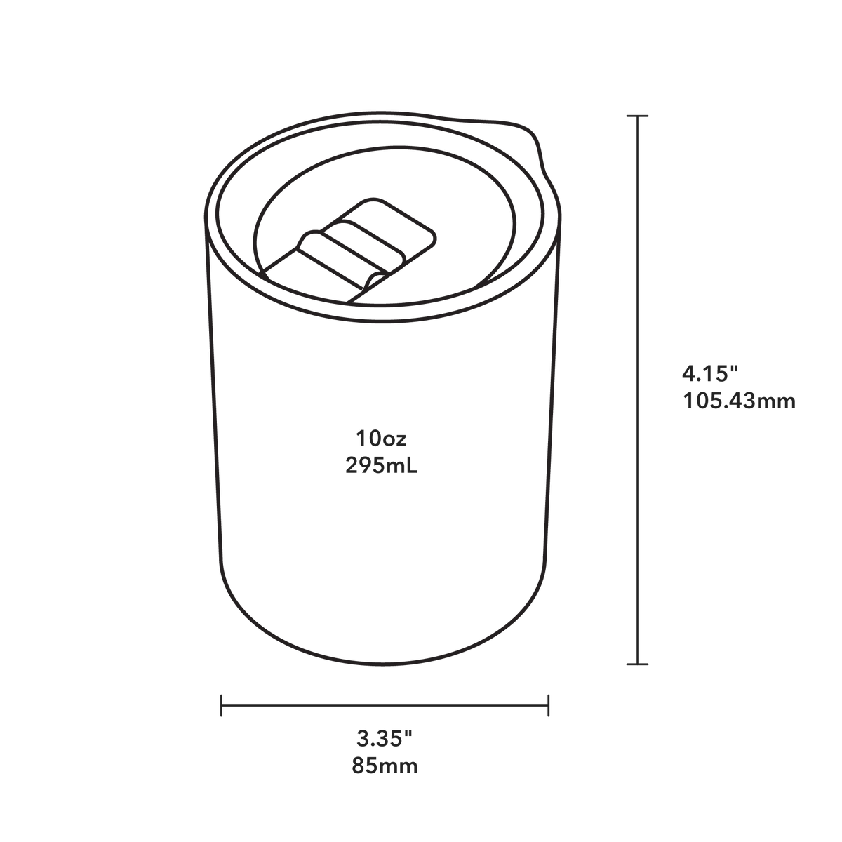 10oz Lowball - Product Dimensions