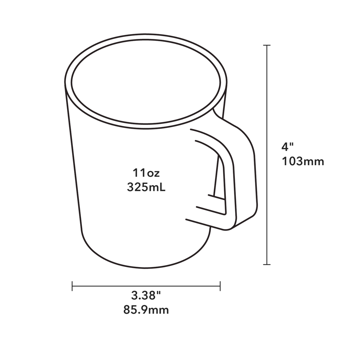 Moka Mug - Product Dimensions