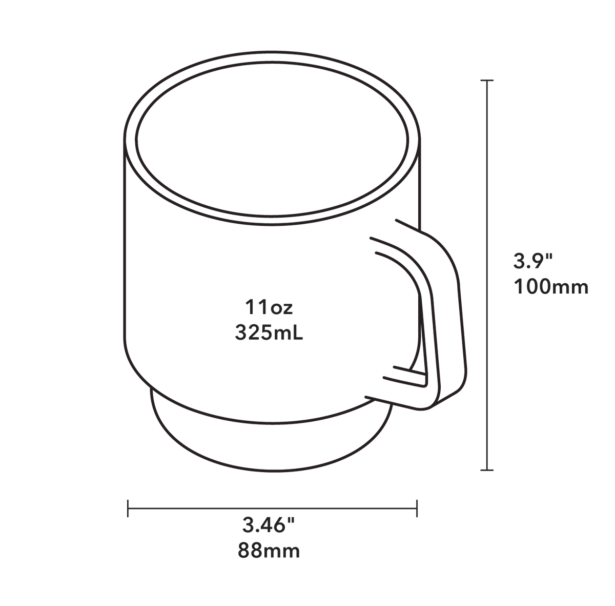 Stack Mug - Product Dimensions