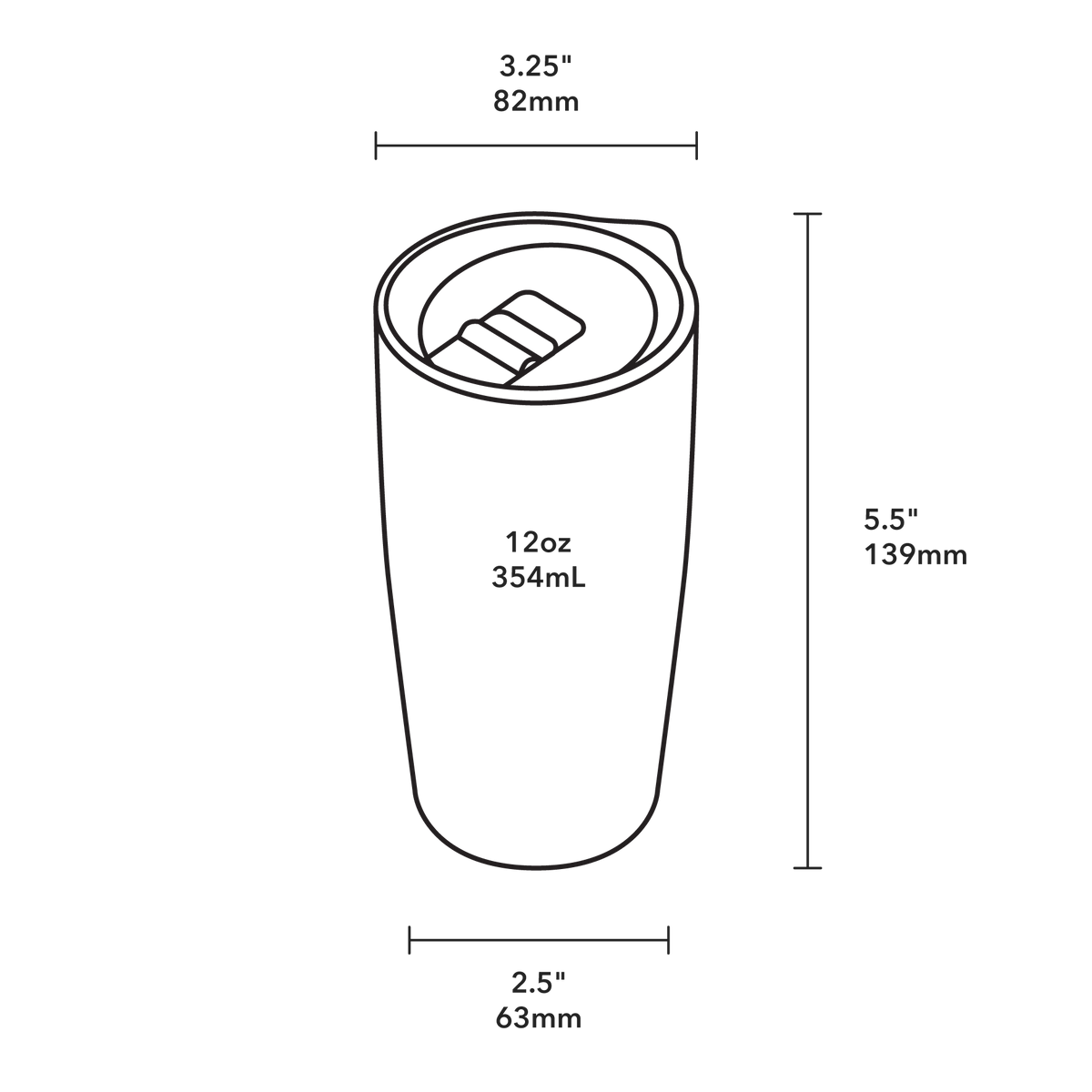TruEnamel Tumbler - Product Dimensions