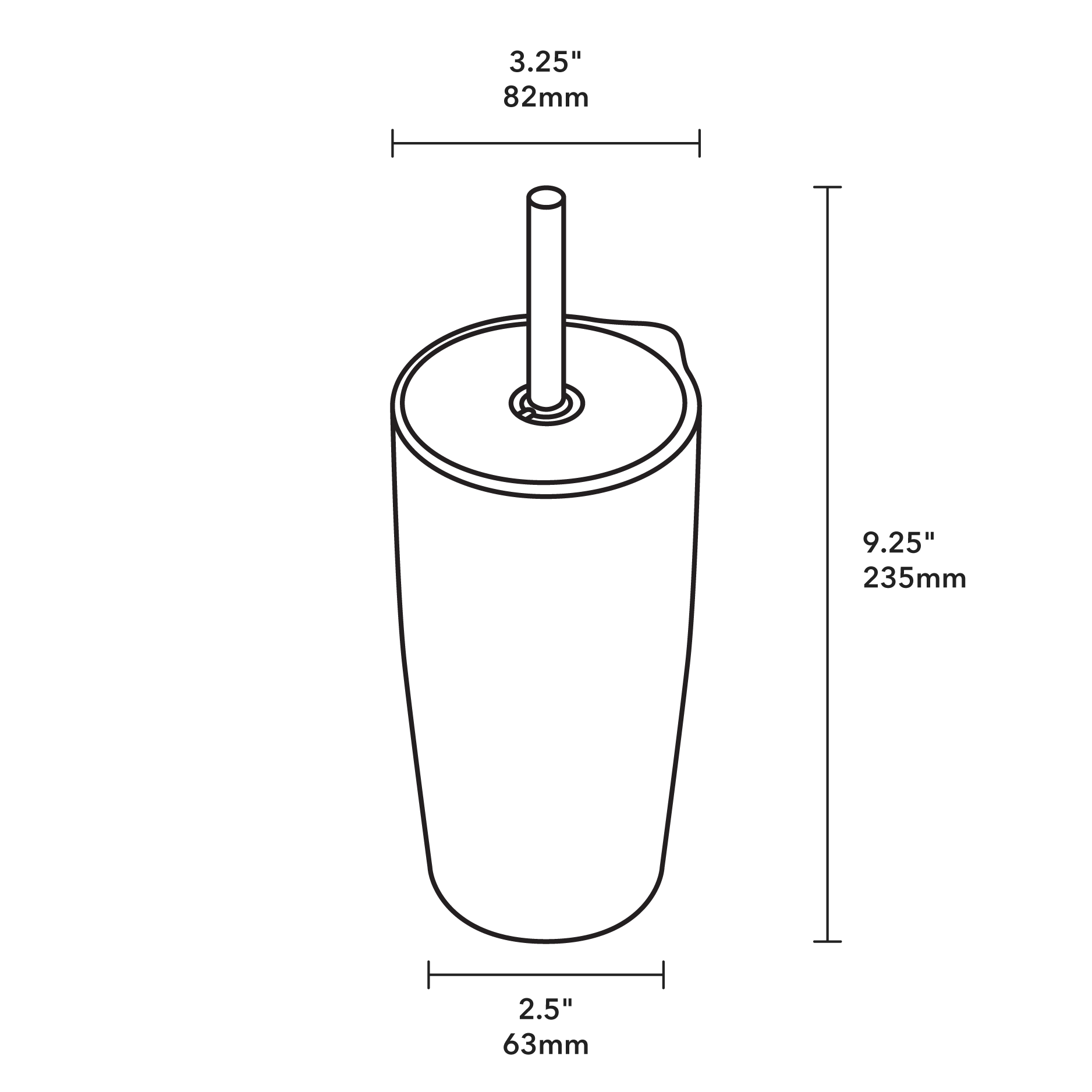 Straw Tumbler - Product Dimensions