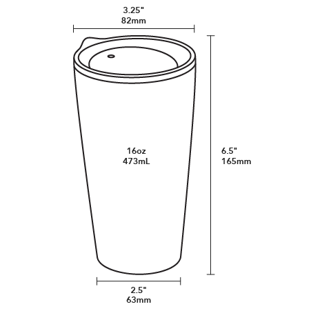 Shogo Ota Artist Series 16oz Tumbler - Product Dimensions