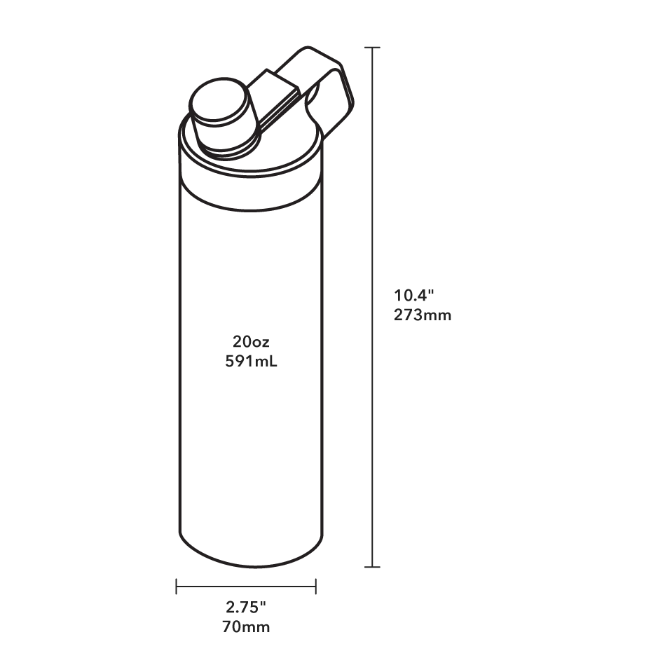 Chug Bottle - Product Dimensions