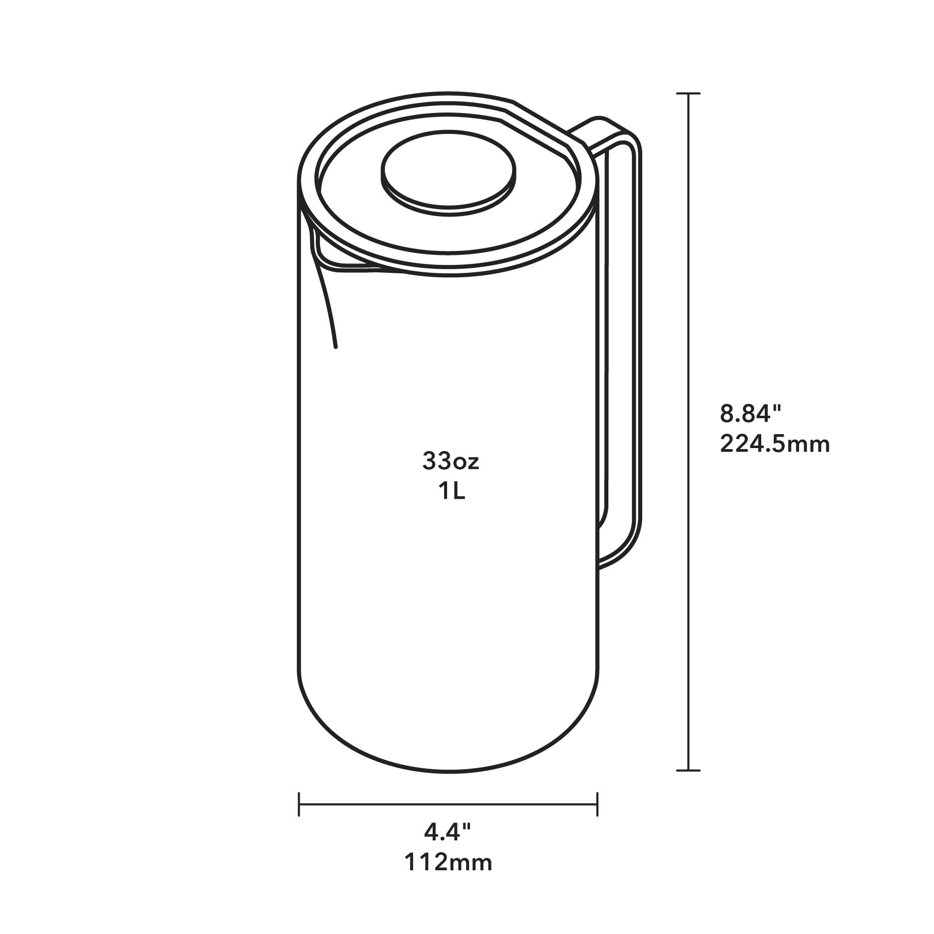 New Standard French Press - Product Dimensions