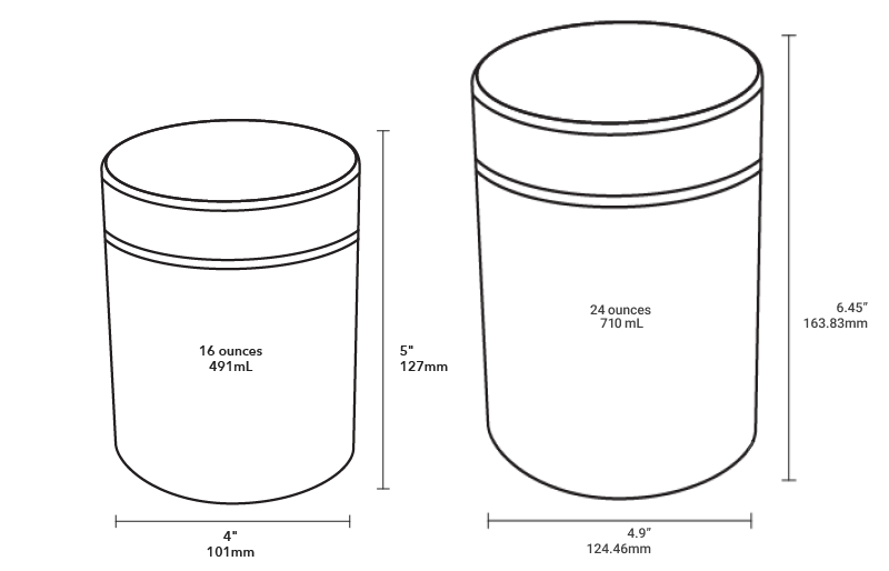 Food Canister - Product Dimensions