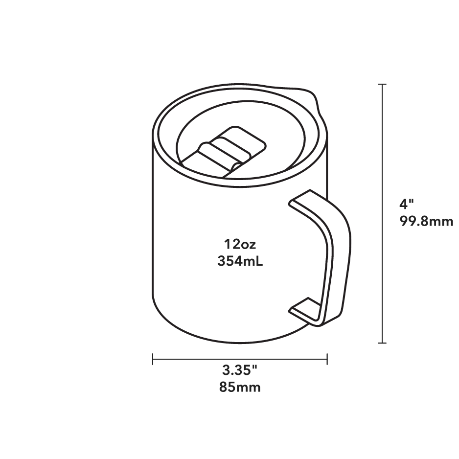 Helium(Ti) Titanium Camp Cup - Product Dimensions