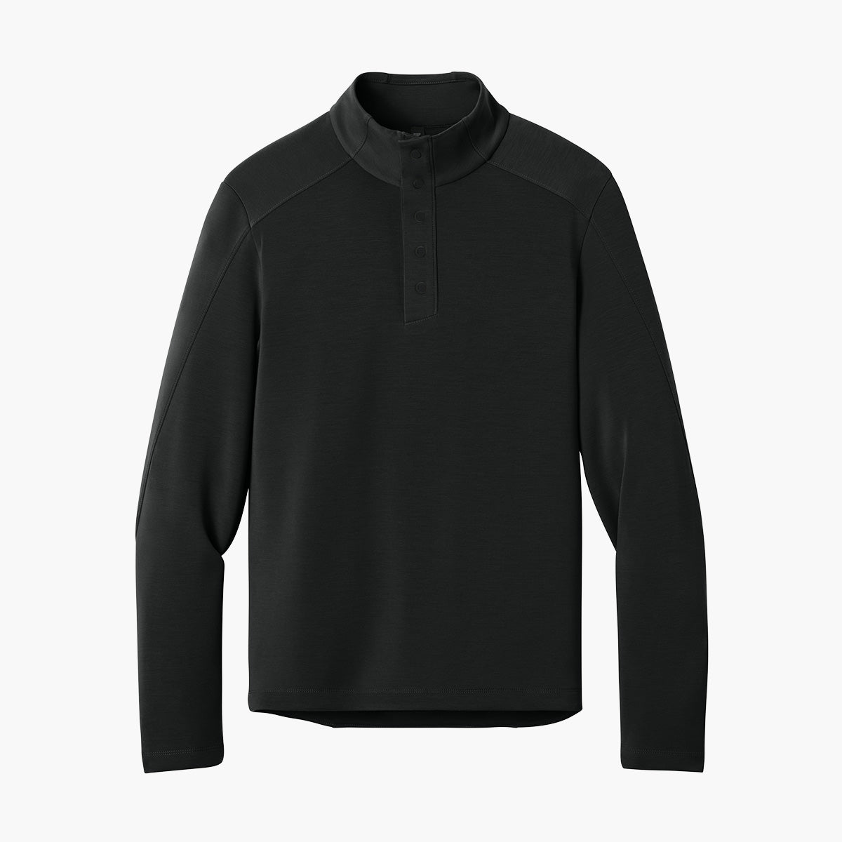 Men's Kumo 1/4 Snap Sweater - Pitch Black - Flat Front