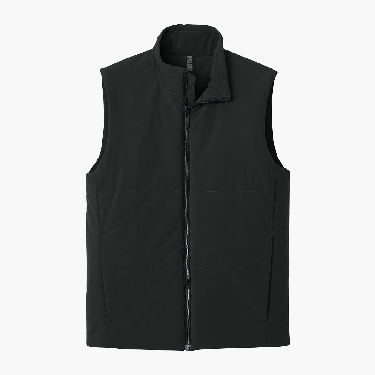 Men's Sashiko Insulated Vest - Pitch Black - Flat Front