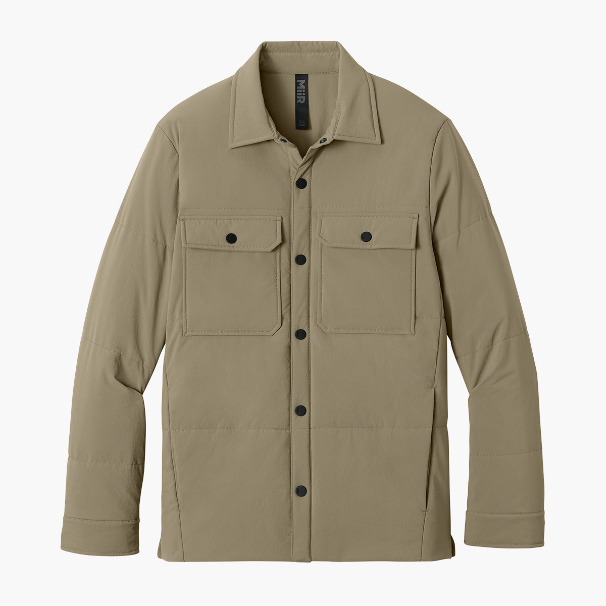 Men's Sashiko Insulated Shacket - Truffle - Flat Front