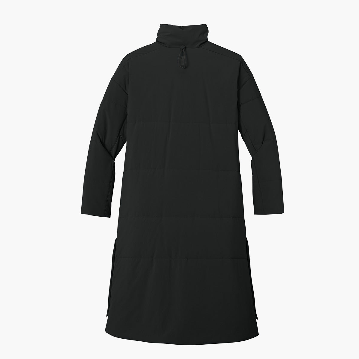 Women's Sashiko Insulated Long Jacket - Pitch Black - Flat Back
