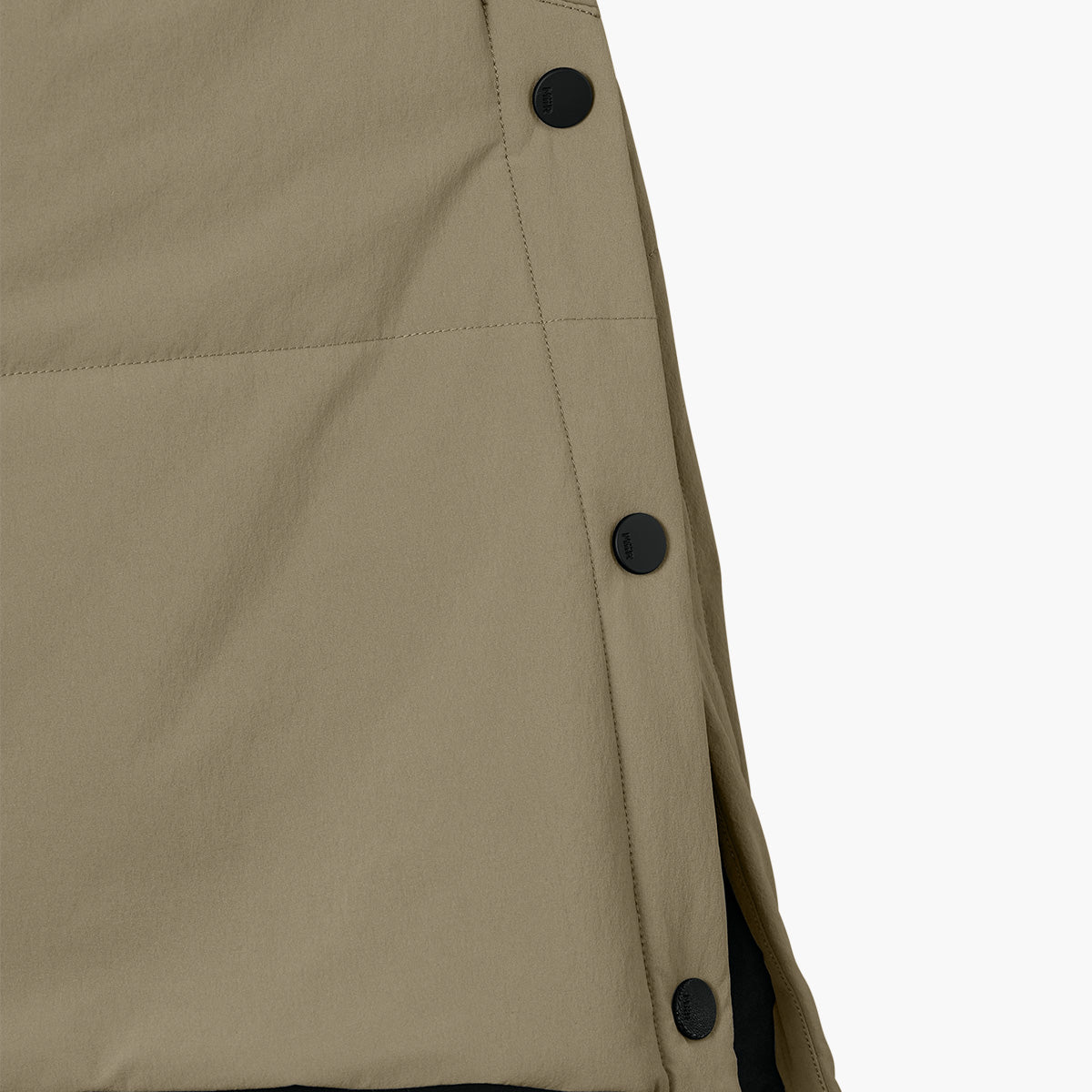 Women's Sashiko Insulated Long Jacket - Truffle - Flat Detail