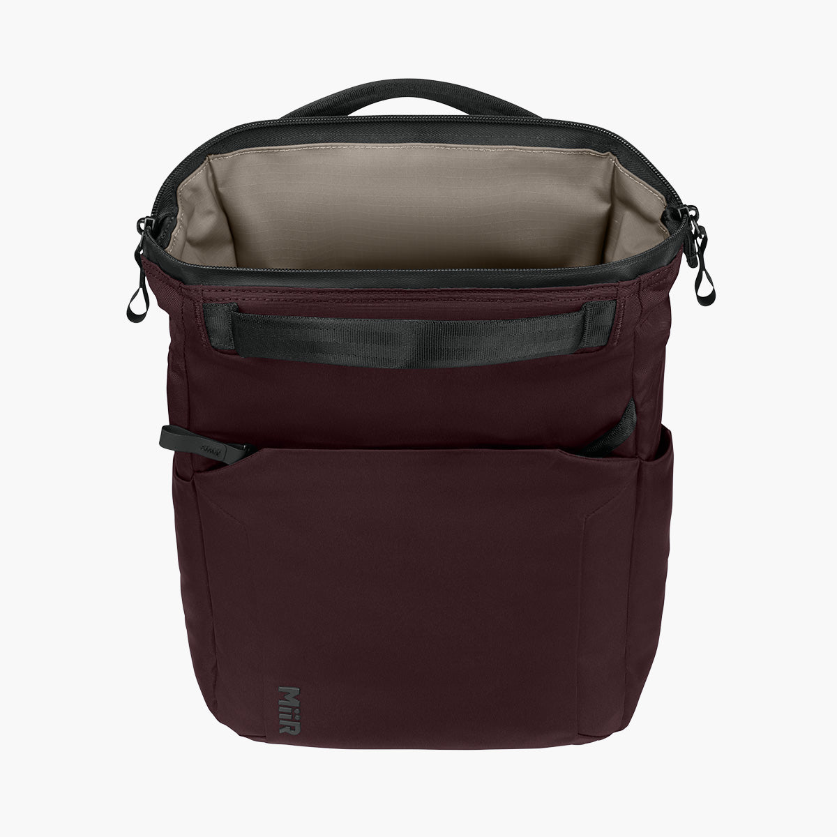 Kori 12 Can Vertical Cooler Bag - Dark Fig - Flat Inside