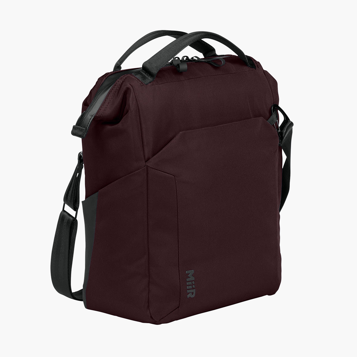 Kori 12 Can Vertical Cooler Bag - Dark Fig - Flat Right