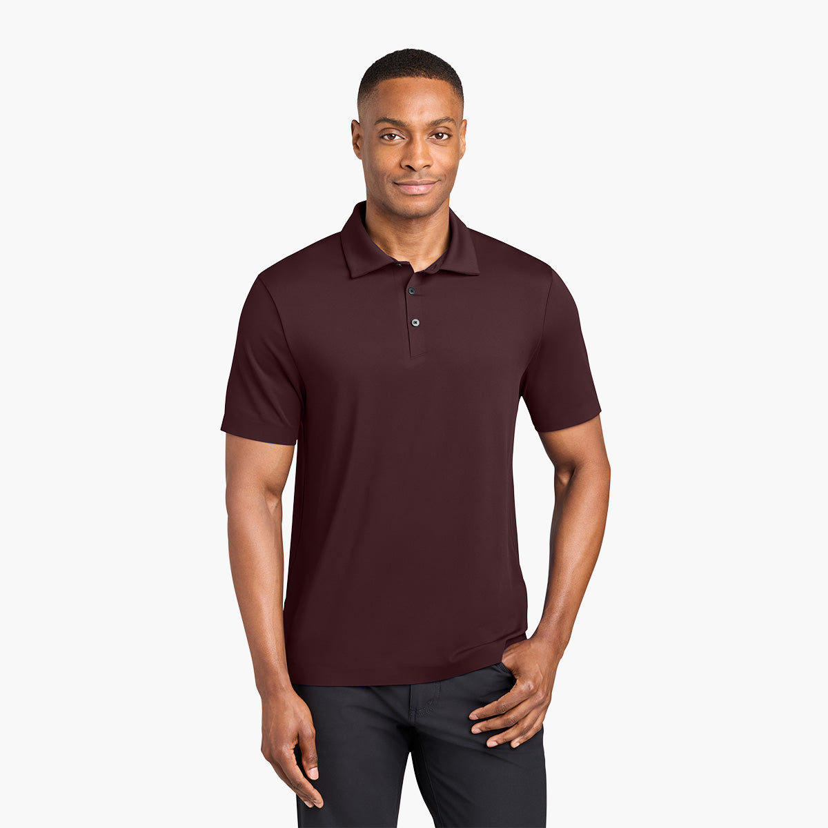 Men's Alta Polo - Dark Fig - Model Front