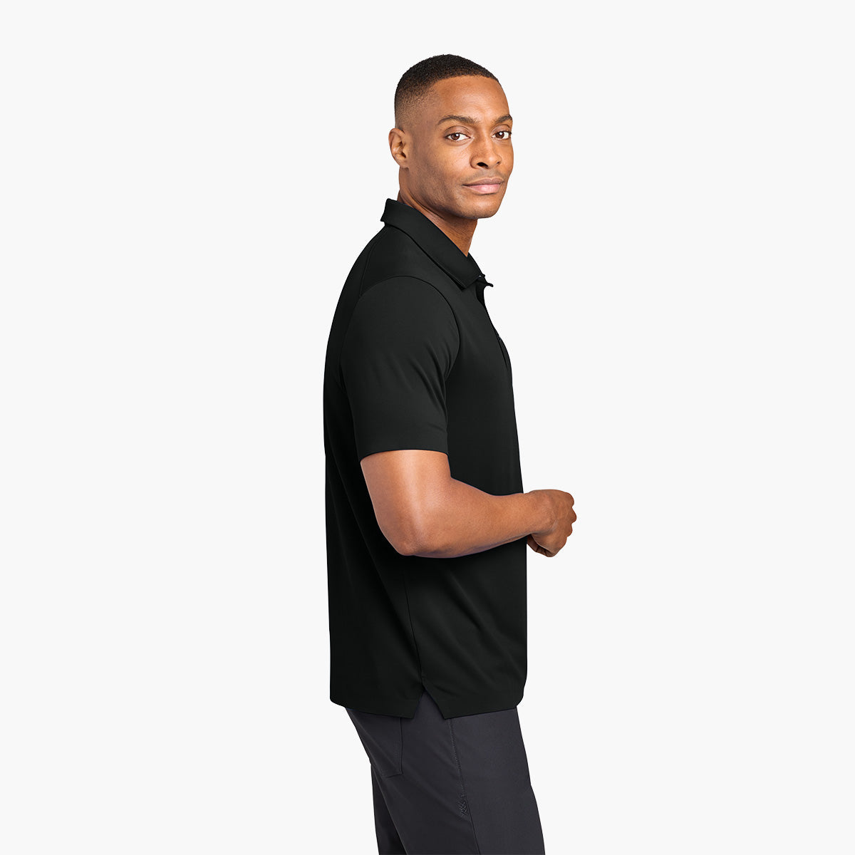 Men's Alta Polo - Pitch Black - Model Side