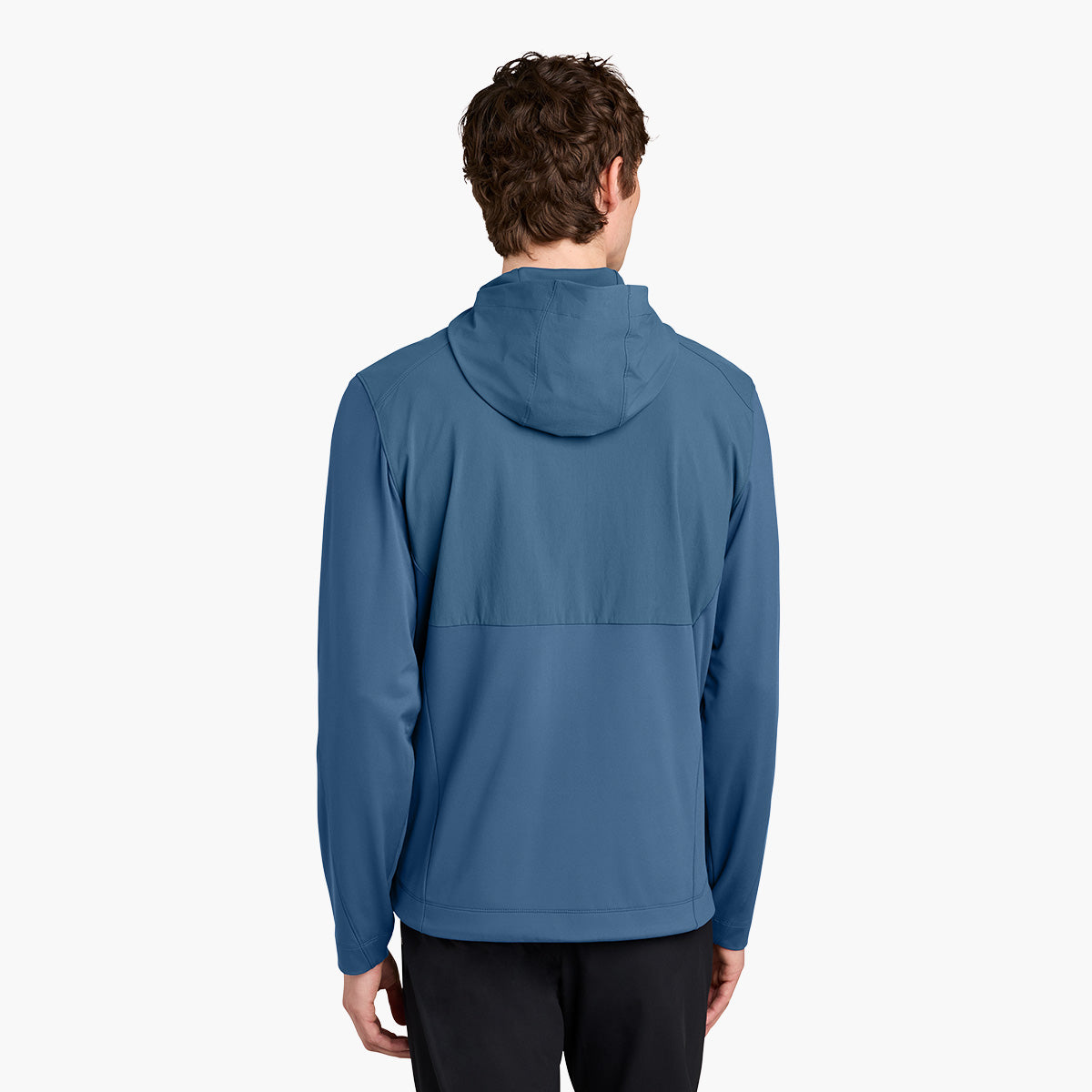 Men's Kivu Hybrid Hooded Jacket - Deep Lake - Model Back
