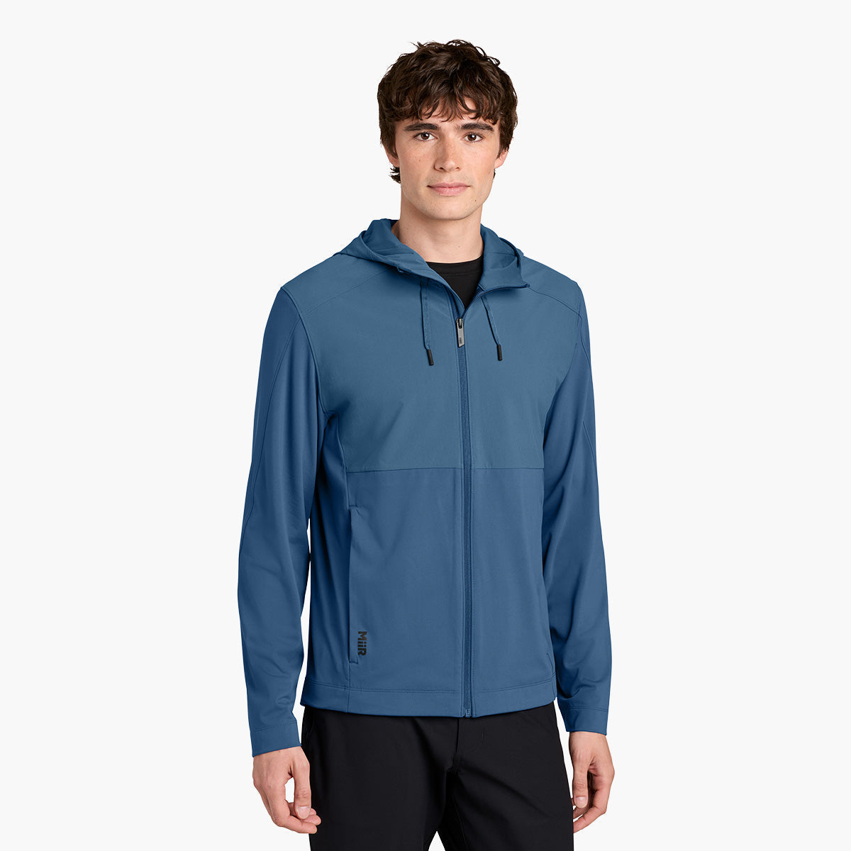 Men's Kivu Hybrid Hooded Jacket - Deep Lake - Model Front