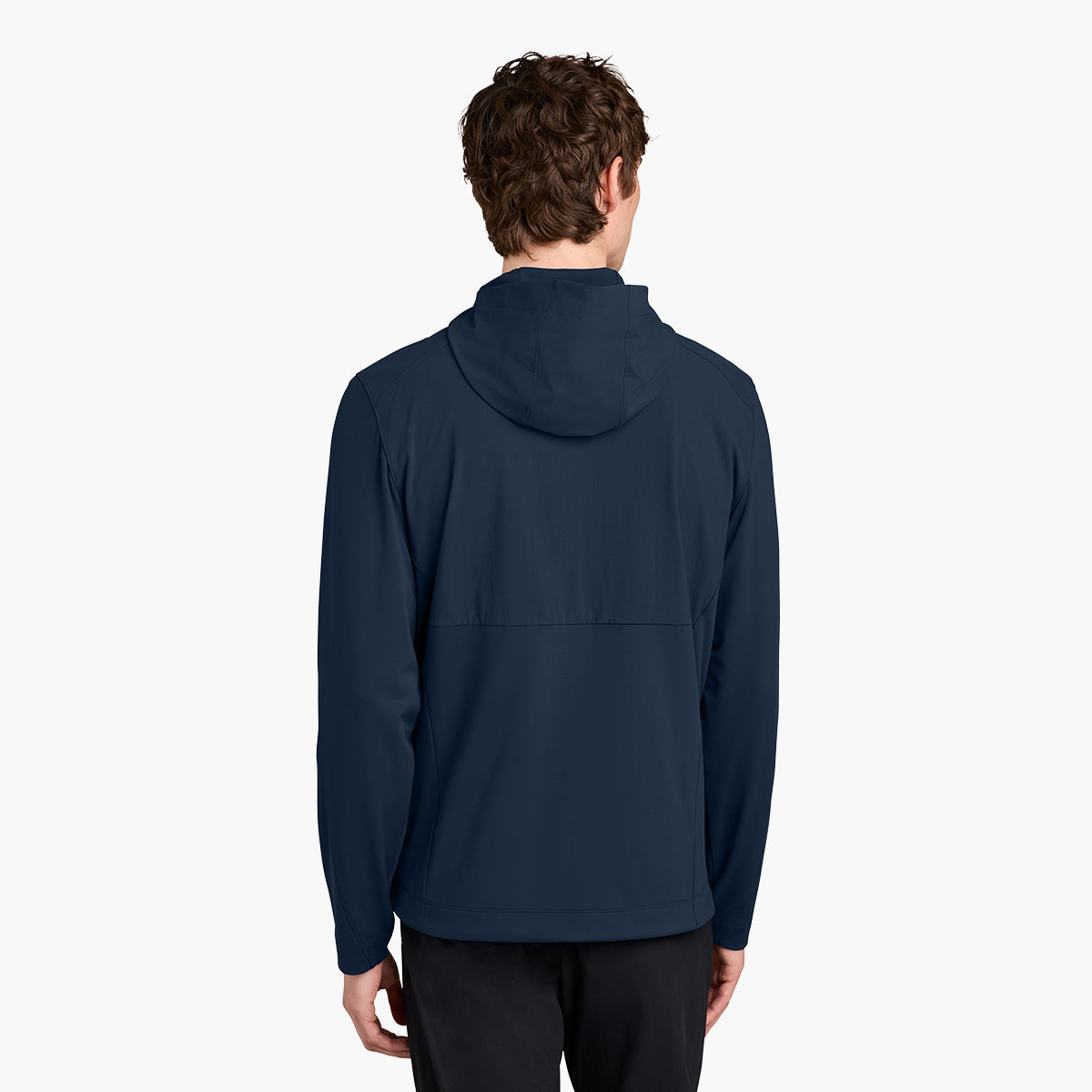 Men's Kivu Hybrid Hooded Jacket - Indigo Navy - Model Back