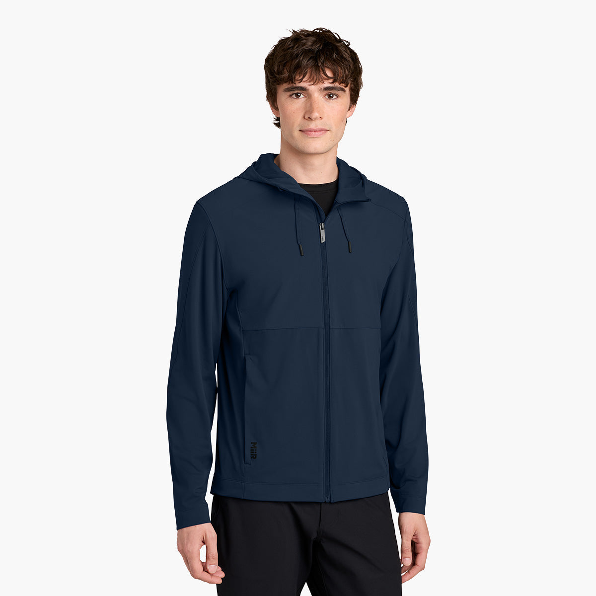 Men's Kivu Hybrid Hooded Jacket - Indigo Navy - Model Front