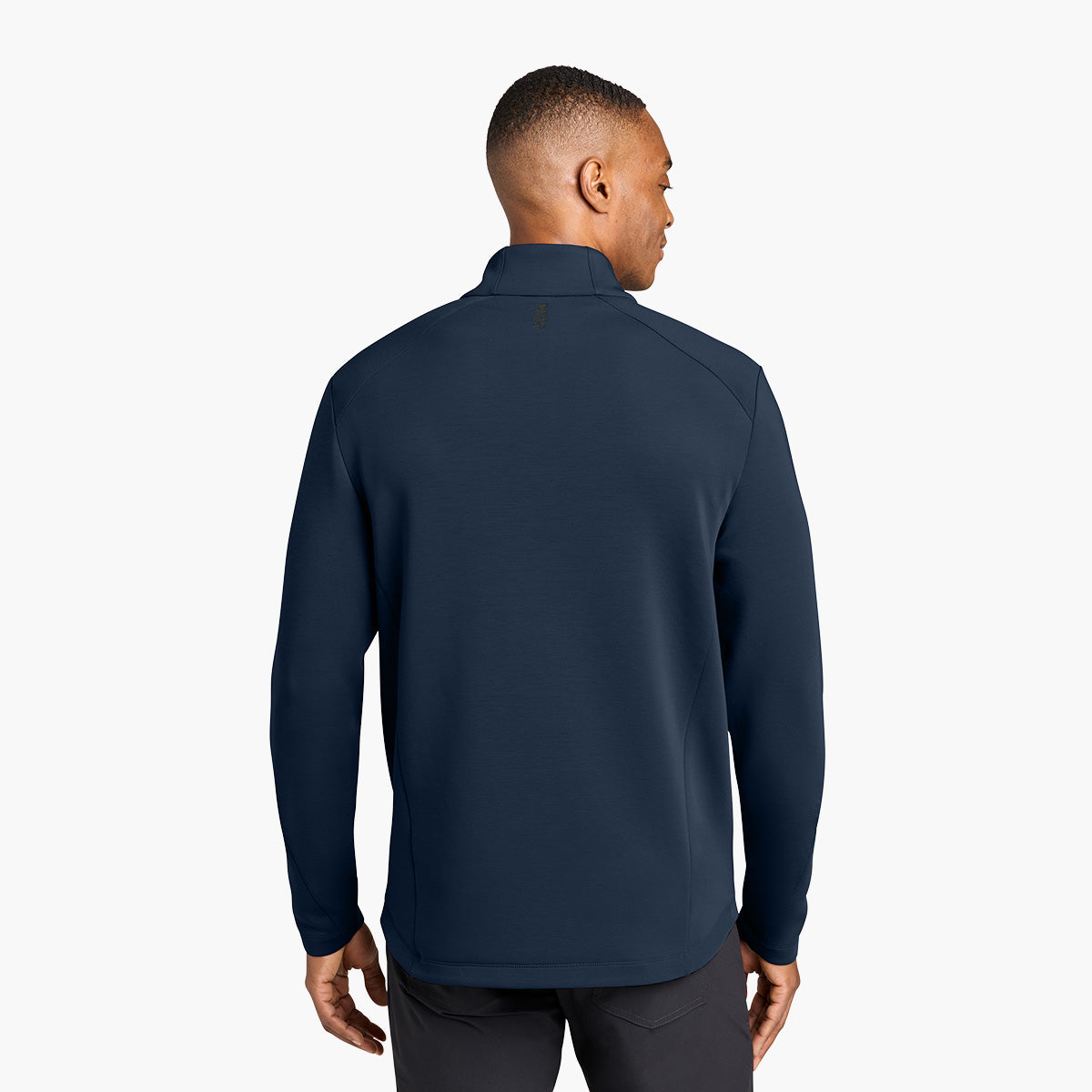 Men's Kumo 1/4 Snap Sweater - Indigo Navy - Model Back