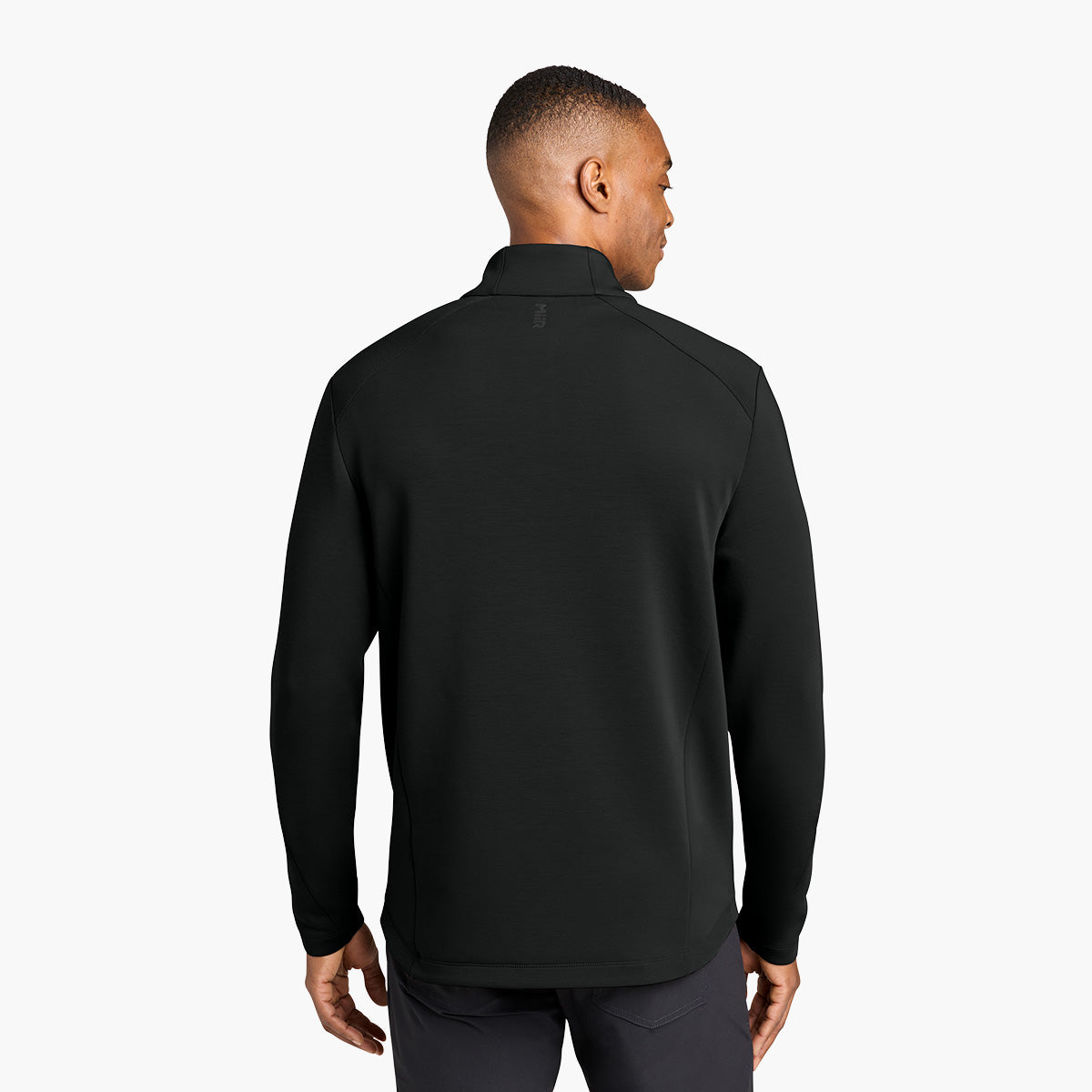 Men's Kumo 1/4 Snap Sweater - Pitch Black - Model Back