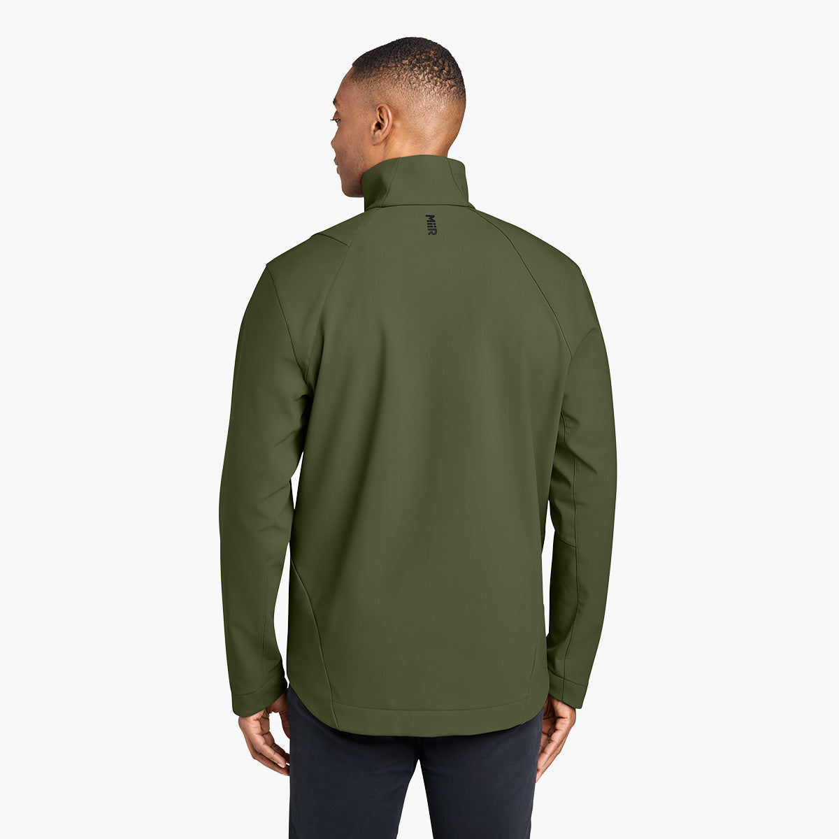 Men's Nozawa Soft Shell Jacket - Forest Moss - Model Back