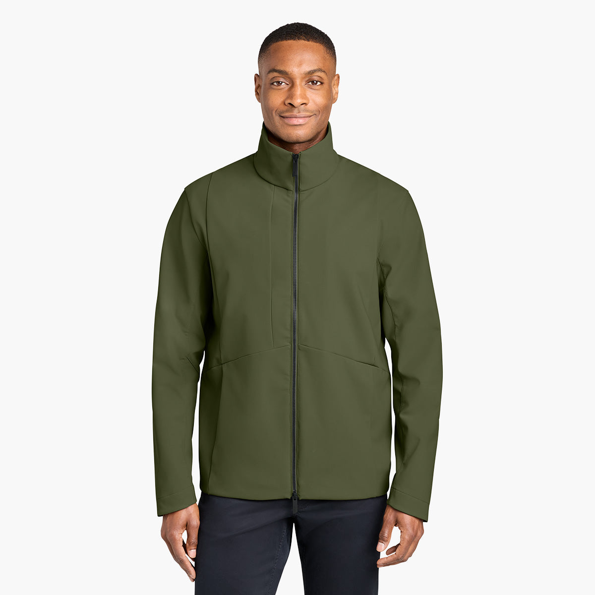 Men's Nozawa Soft Shell Jacket - Forest Moss - Model Front