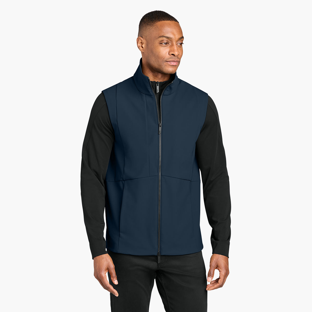 Men's Nozawa Soft Shell Vest - Indigo Navy - Model Front