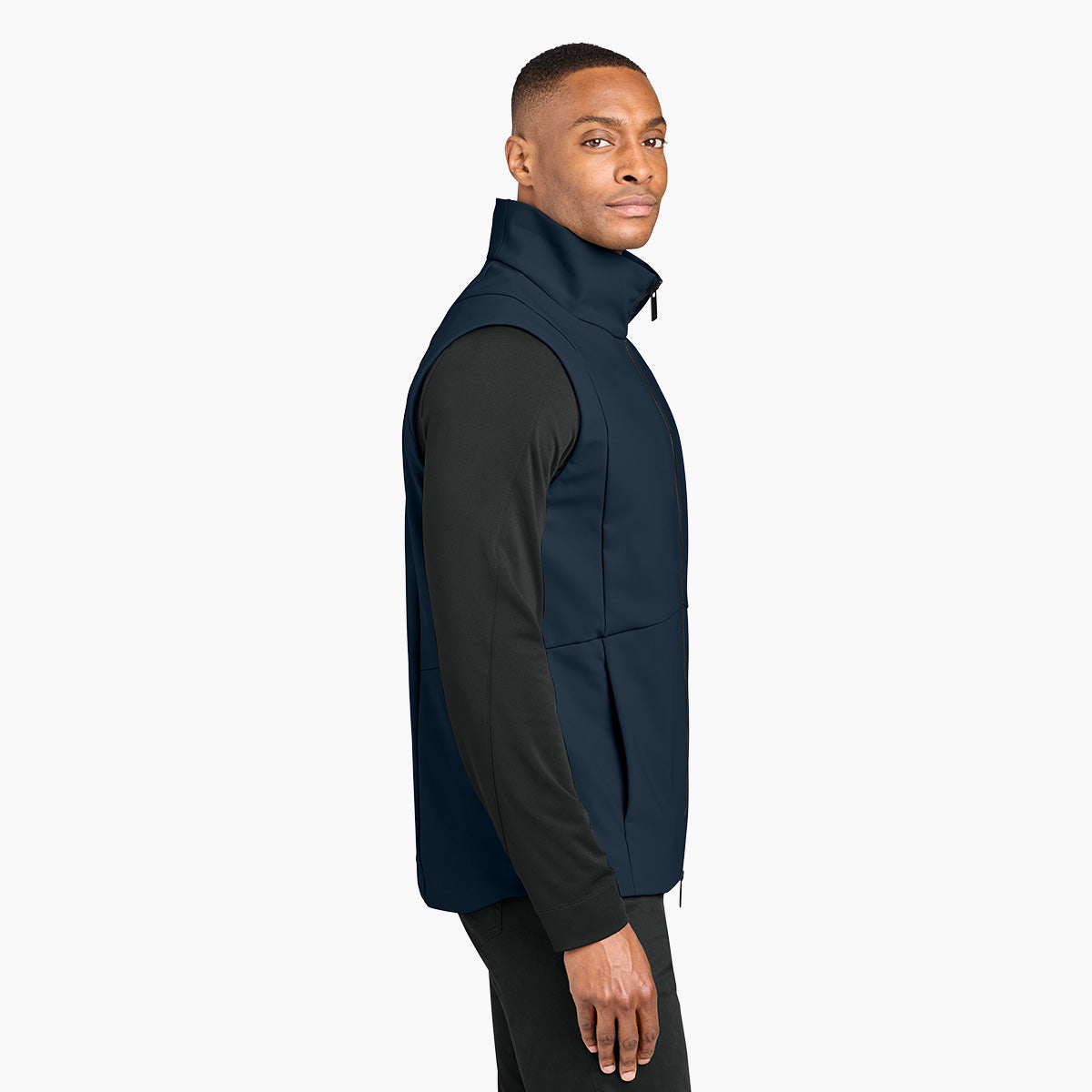Men's Nozawa Soft Shell Vest - Indigo Navy - Model Side