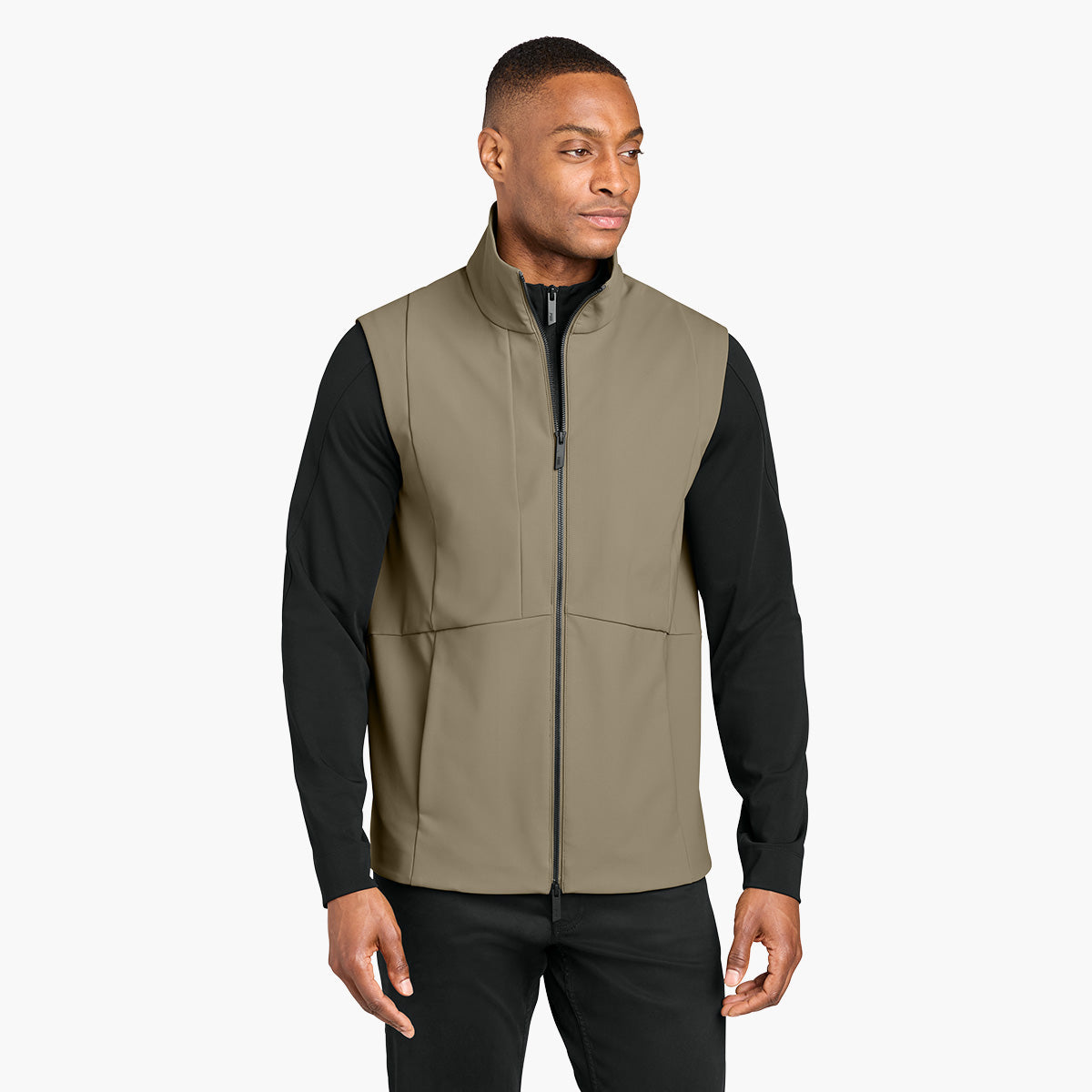 Men's Nozawa Soft Shell Vest - Truffle - Model Front
