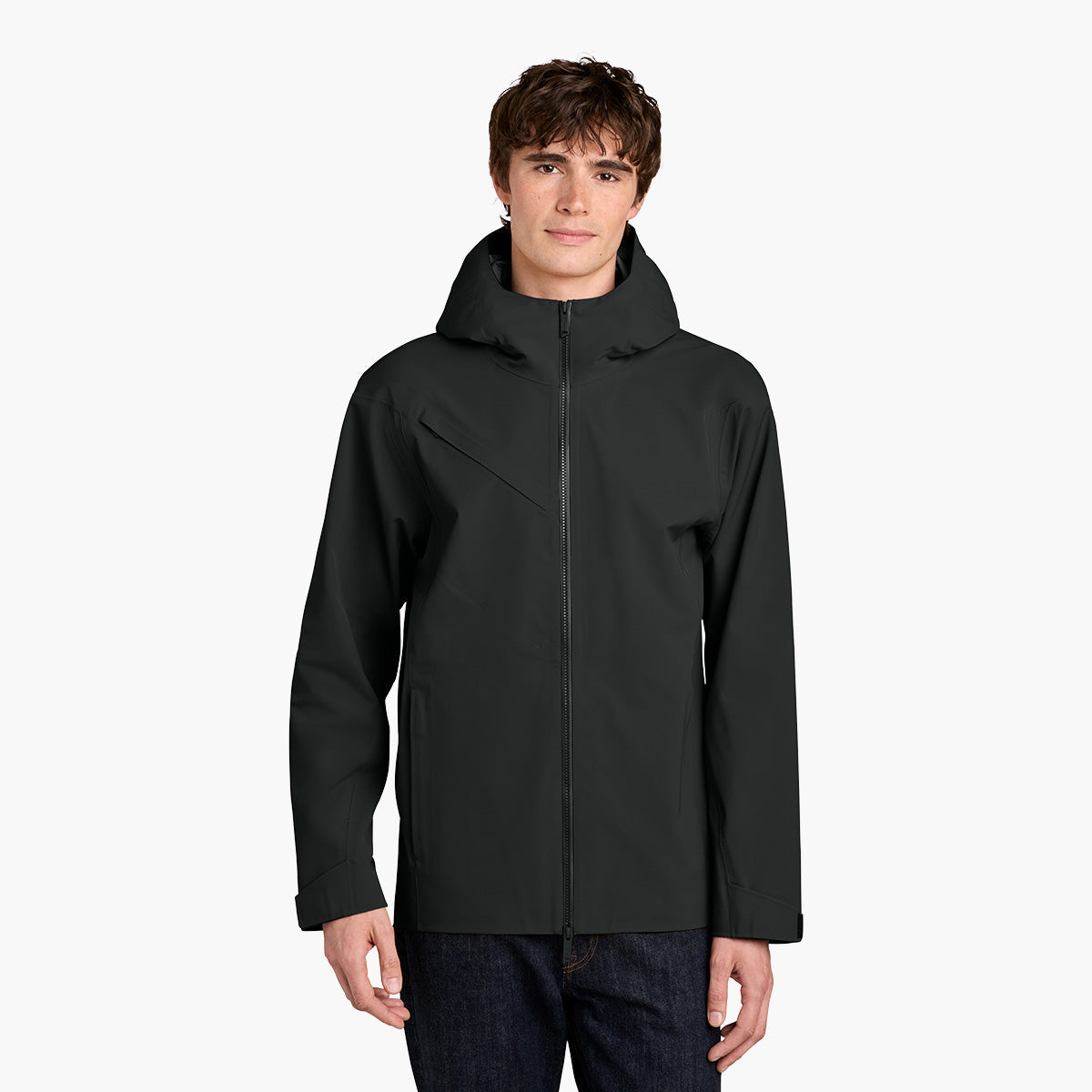 Men's Pourigami Jacket - Pitch Black - Model Front