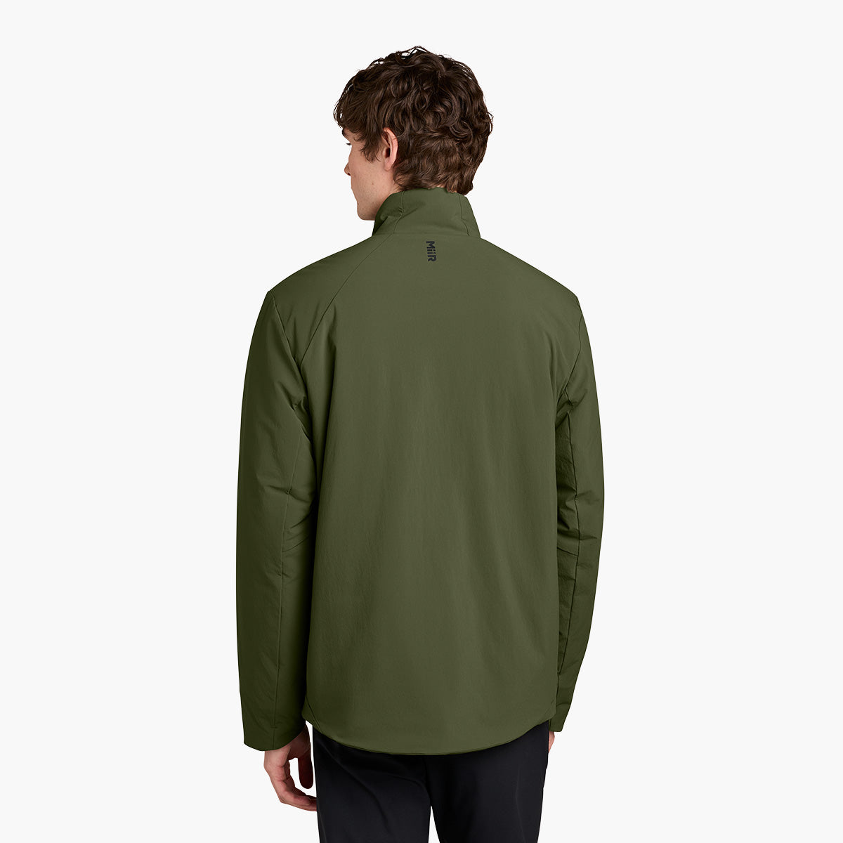 Men's Sashiko Insulated Jacket - Forest Moss - Model Back