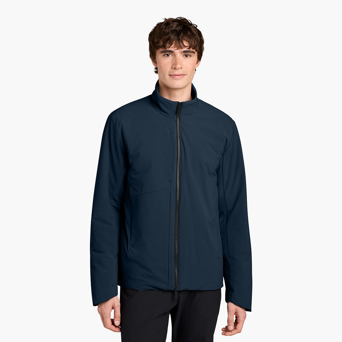 Men's Sashiko Insulated Jacket - Indigo Navy - Model Front