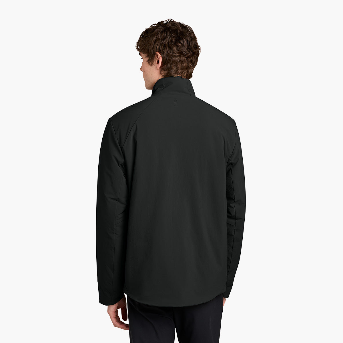Men's Sashiko Insulated Jacket - Pitch Black - Model Back