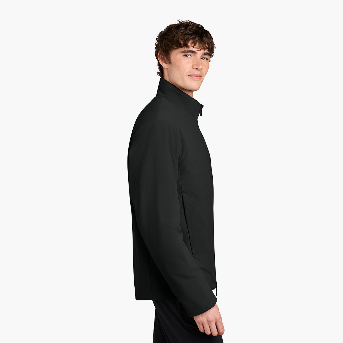 Men's Sashiko Insulated Jacket - Pitch Black - Model Side