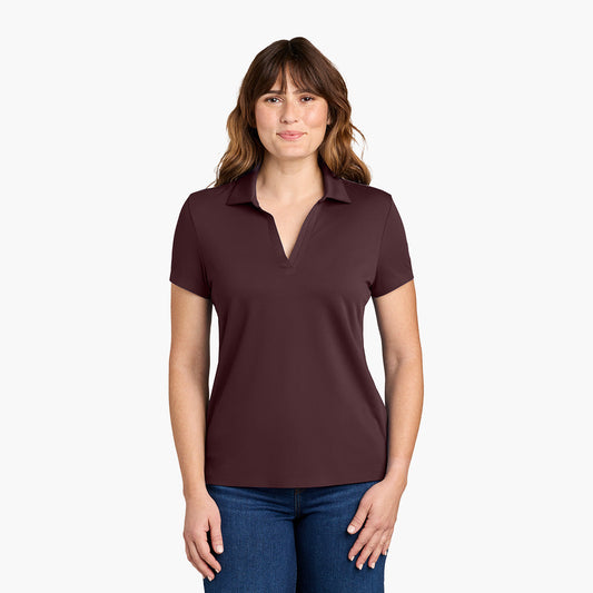 Women's Alta Polo - Dark Fig - Model Front