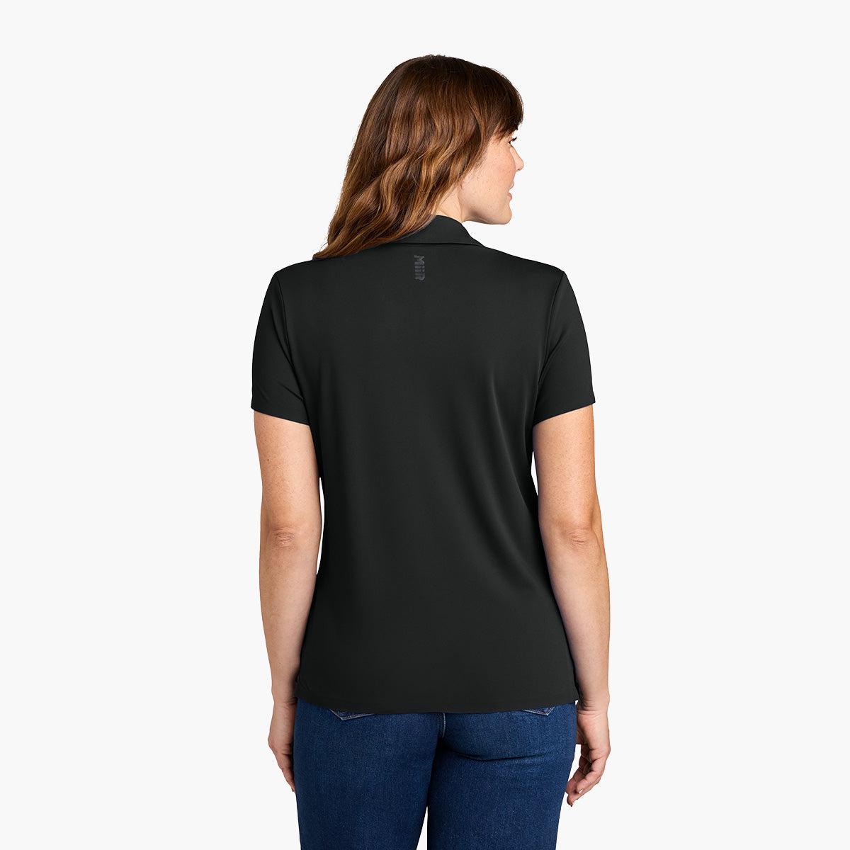 Women's Alta Polo - Pitch Black - Model Back
