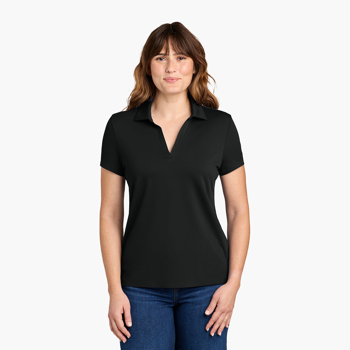 Women's Alta Polo - Pitch Black - Model Front