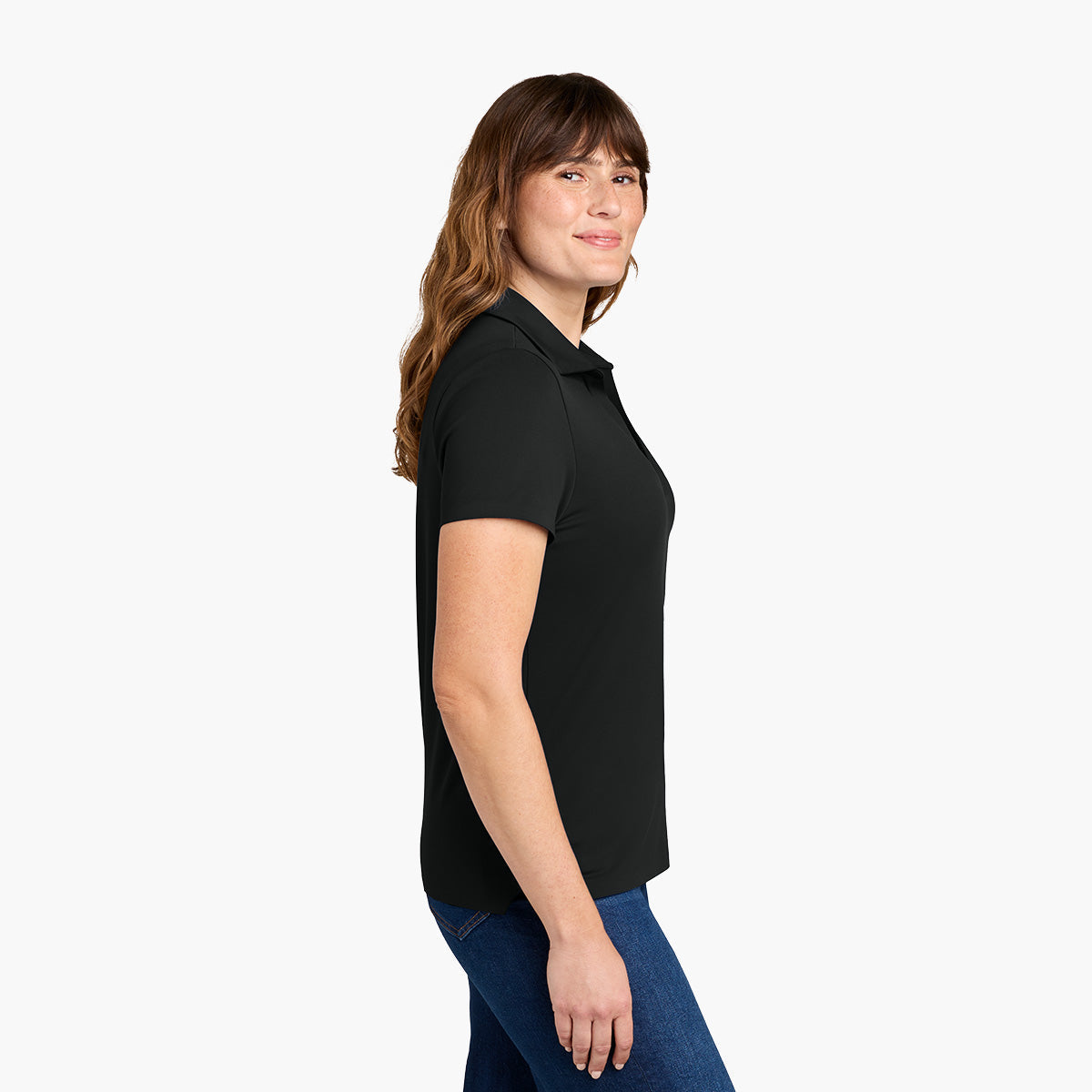Women's Alta Polo - Pitch Black - Model Side