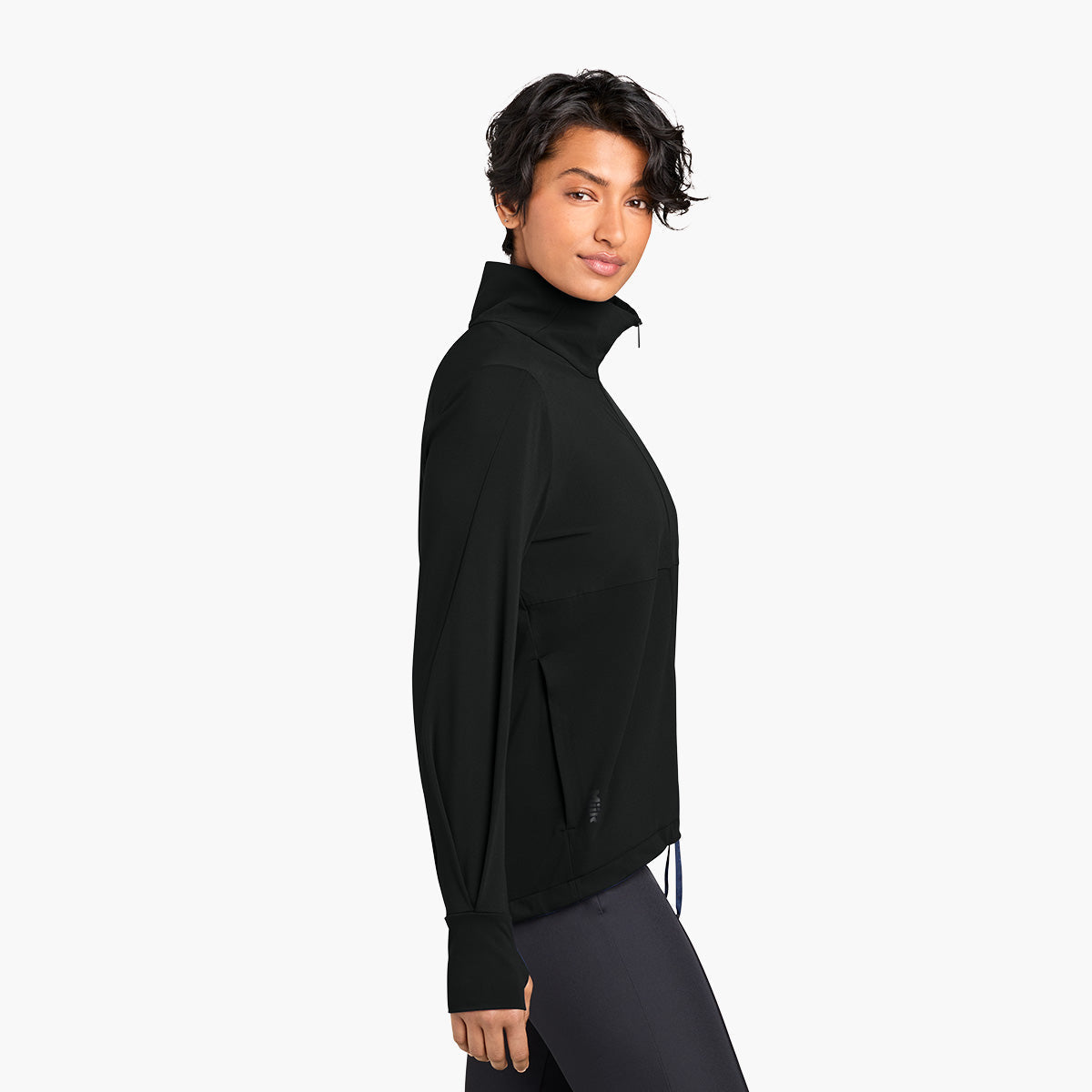 Women's Kivu Hybrid Jacket - Pitch Black - Model Side
