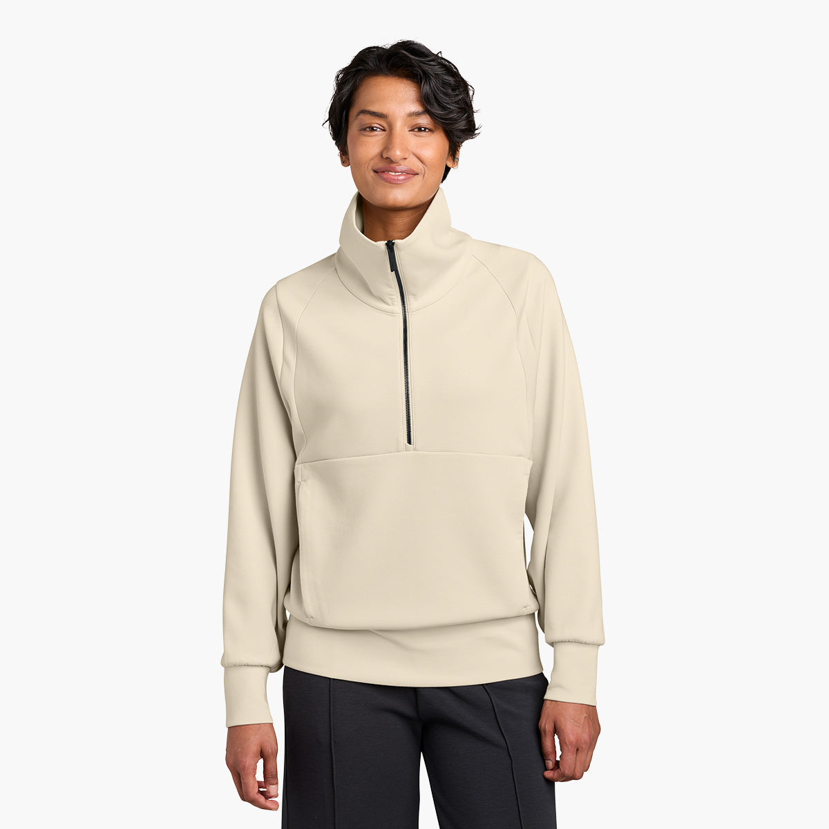 Women's Kumo 1/4 Zip Jacket - Alabaster - Model Front