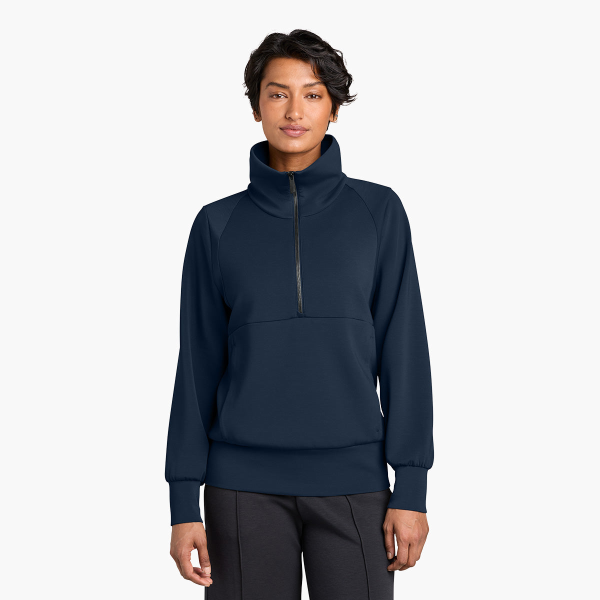 Women's Kumo 1/4 Zip Jacket - Indigo Navy - Model Front