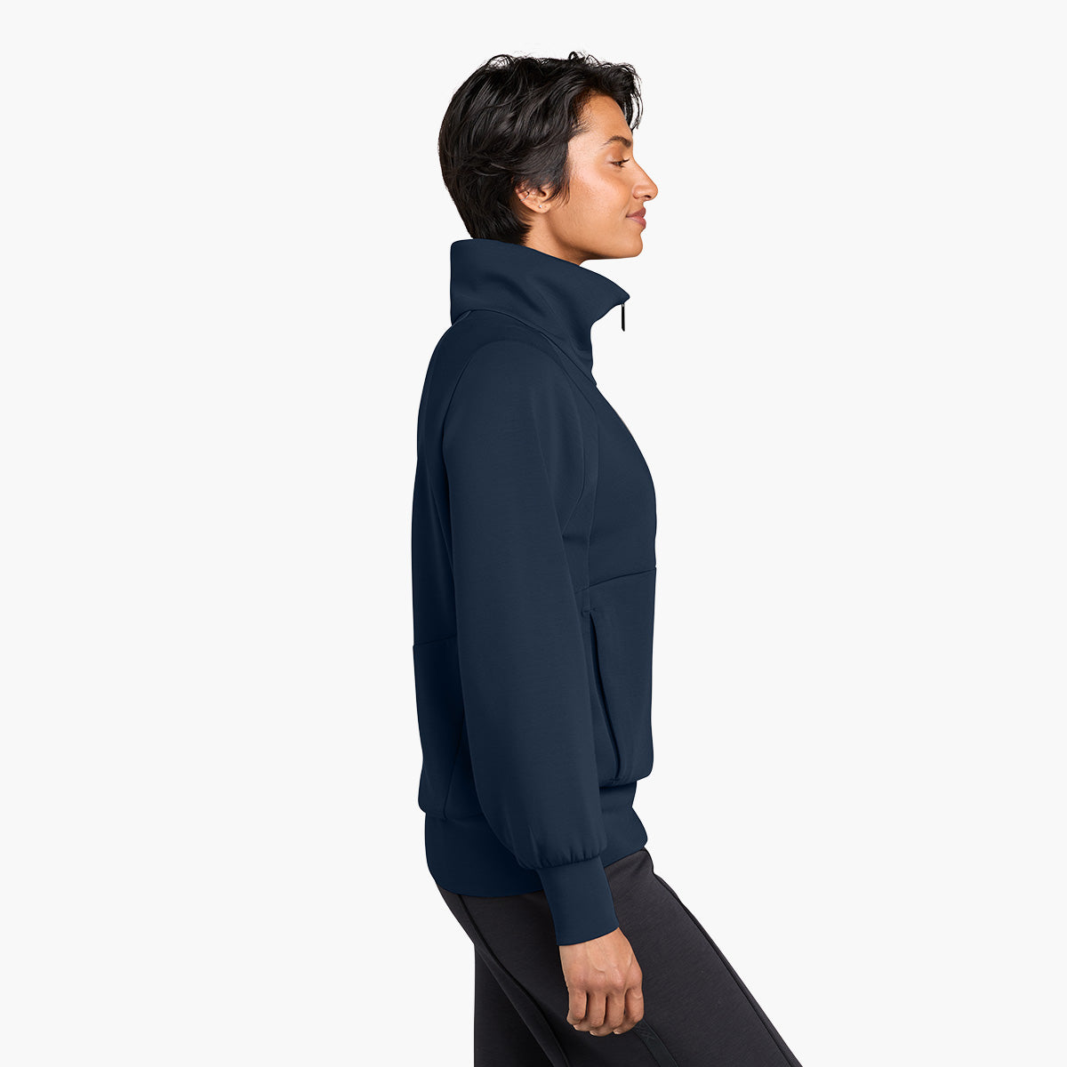 Women's Kumo 1/4 Zip Jacket - Indigo Navy - Model Side