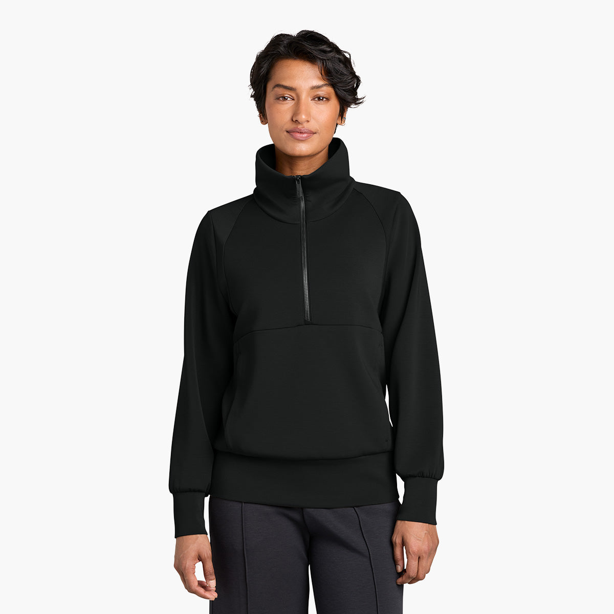 Women's Kumo 1/4 Zip Jacket - Pitch Black - Model Front