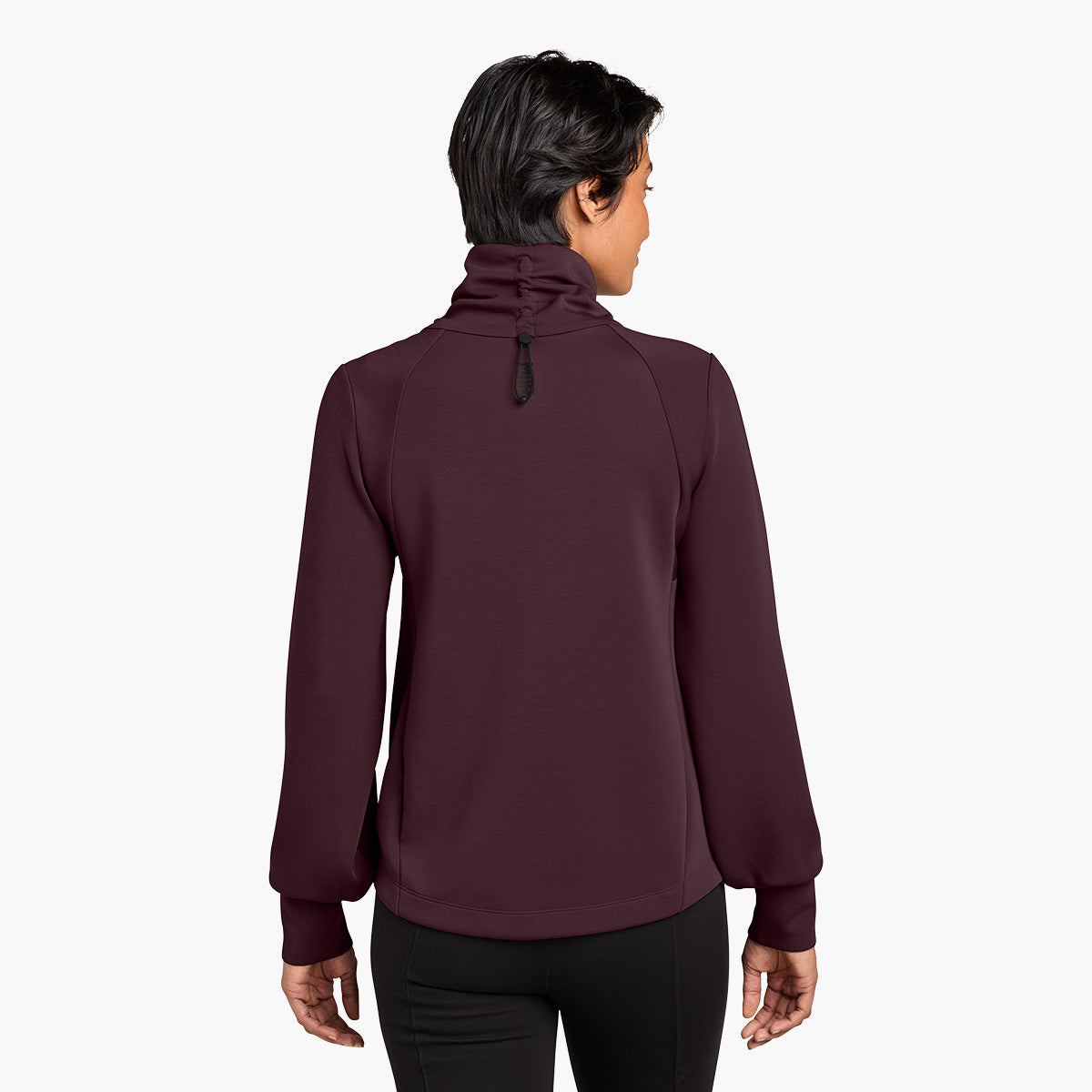 Women's Kumo Knit Outerwear - Dark Fig - Model Back