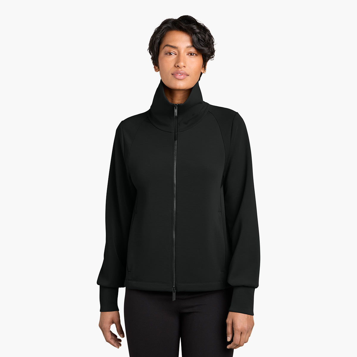 Women's Kumo Knit Outerwear - Pitch Black - Model Front