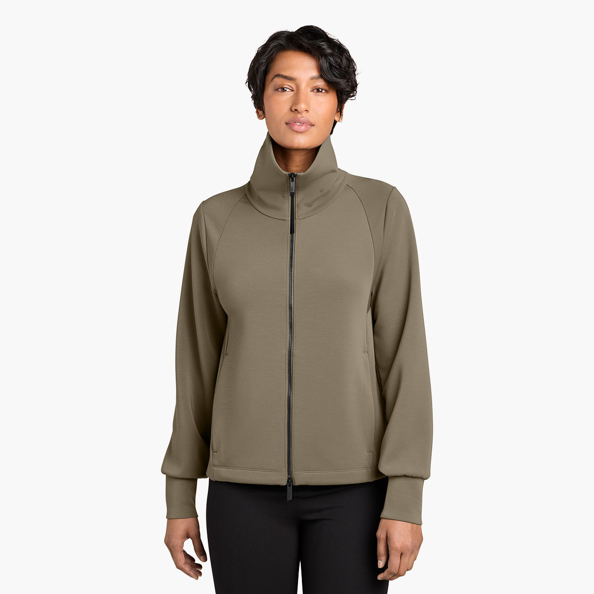 Women's Kumo Knit Outerwear - Truffle - Model Front