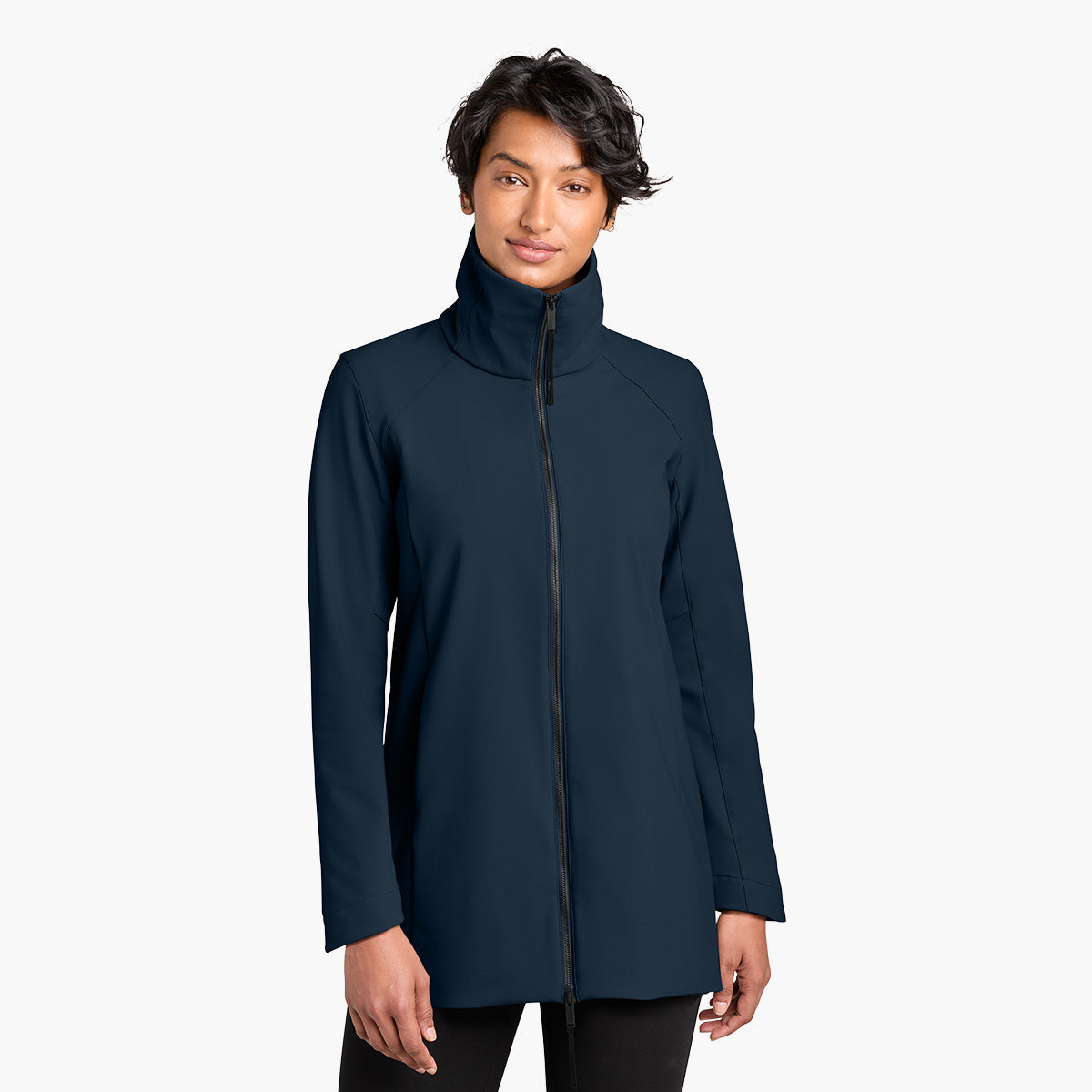 Women's Nozawa Soft Shell Jacket - Indigo Navy - Model Front